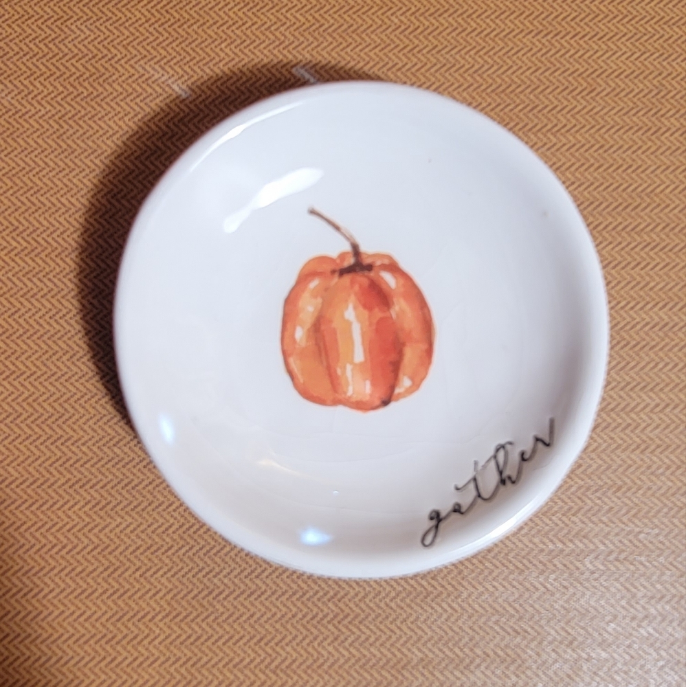 Mud Pie 'Gather' Ceramic Dipping or Trinket Dish With Pumpkin
